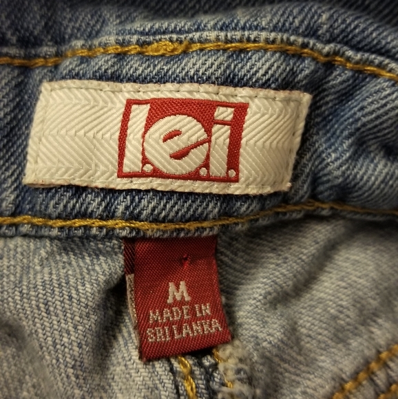 Lei Distressed Overall Jean Shorts JUNIORS Medium - Picture 11 of 12